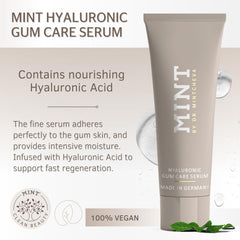 75 ml Mint Hyaluron Gum Serum tube beside product box