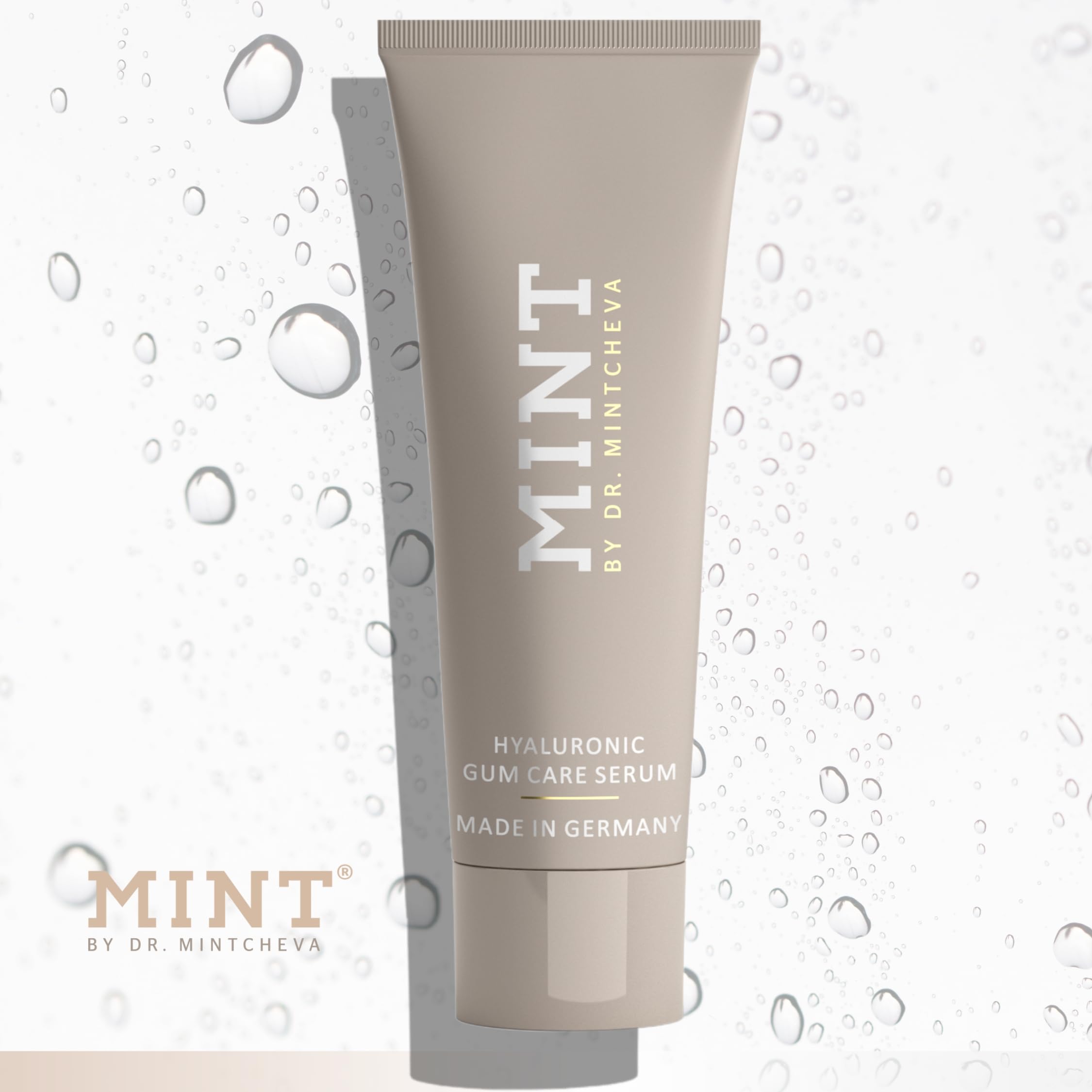 Vegan and natural ingredients icons for Mint Hyaluron Gum Serum