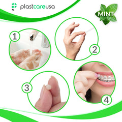 Mint orthodontic wax with retainers and brackets