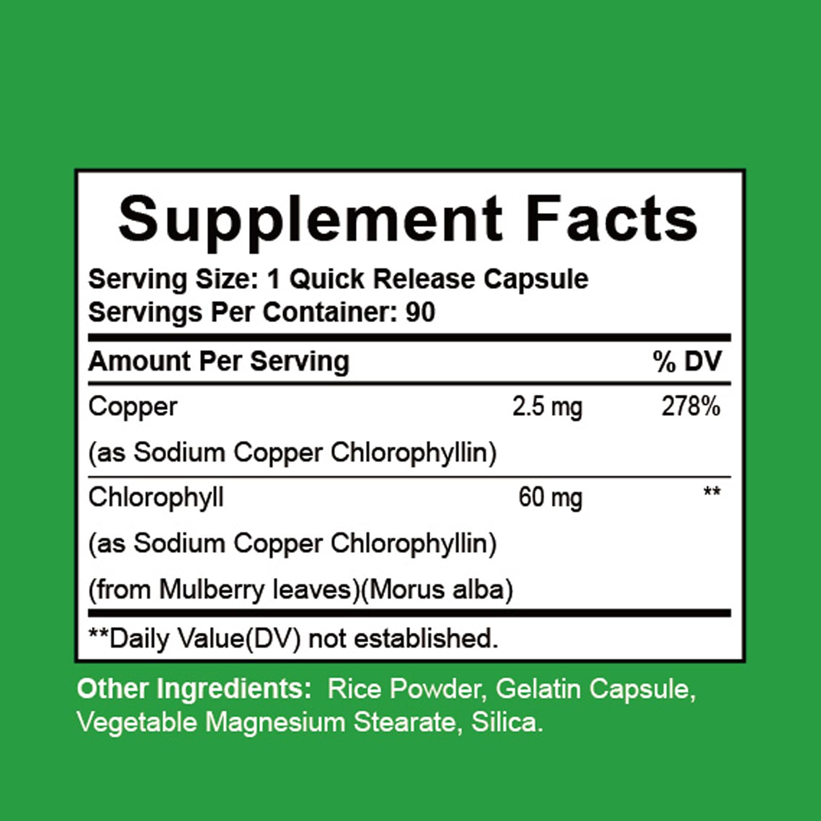 Mint and parsley ingredients with chlorophyll