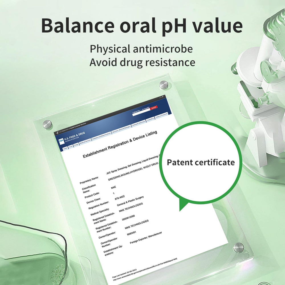 User applying breath spray in mouth