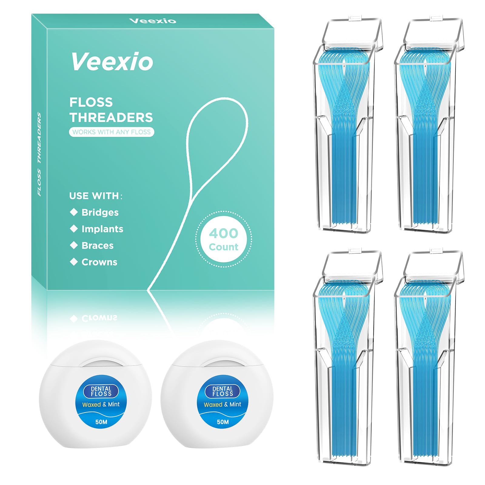 Mint-flavored waxed dental floss 50m pack 1