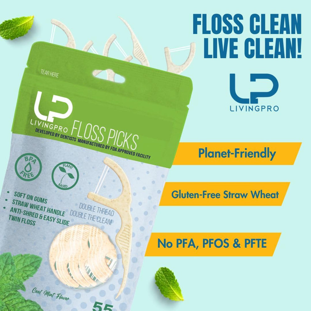 Minty fresh double-thread floss picks