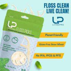 Minty fresh double-thread floss picks
