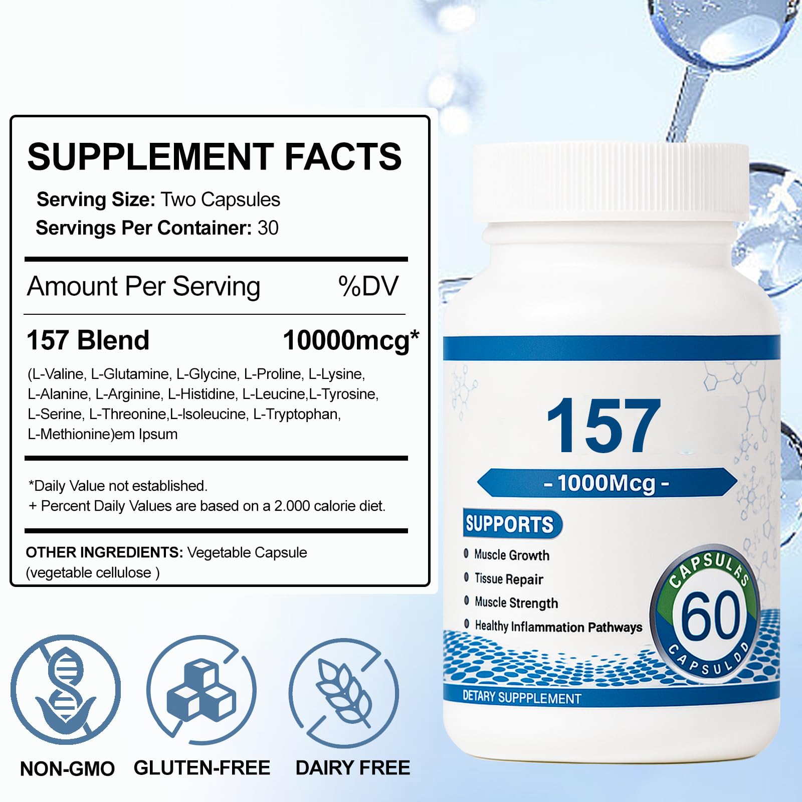 Close-up of vegan peptide capsule