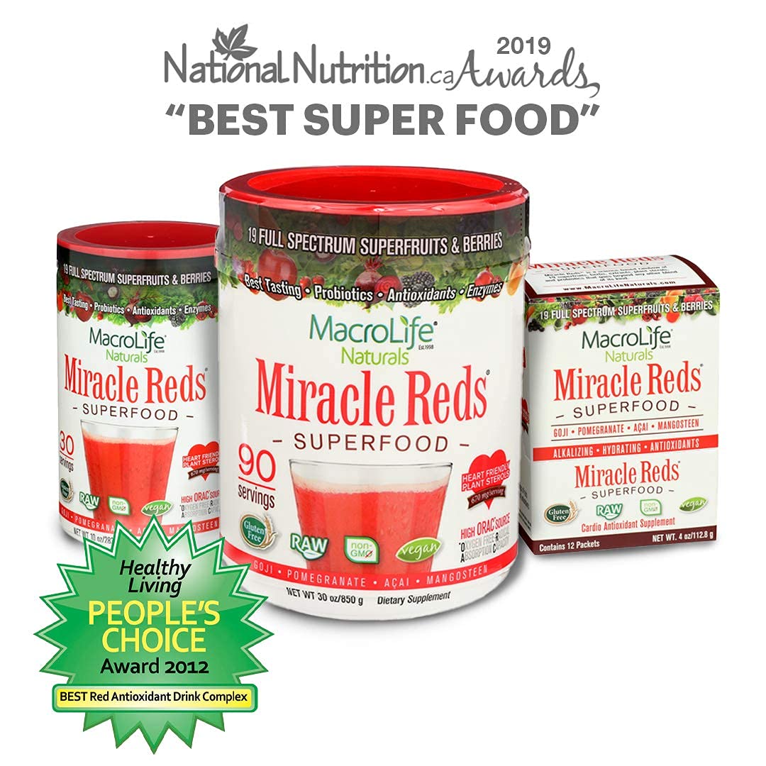 Non-GMO, raw, organic ingredients used in Miracle Reds