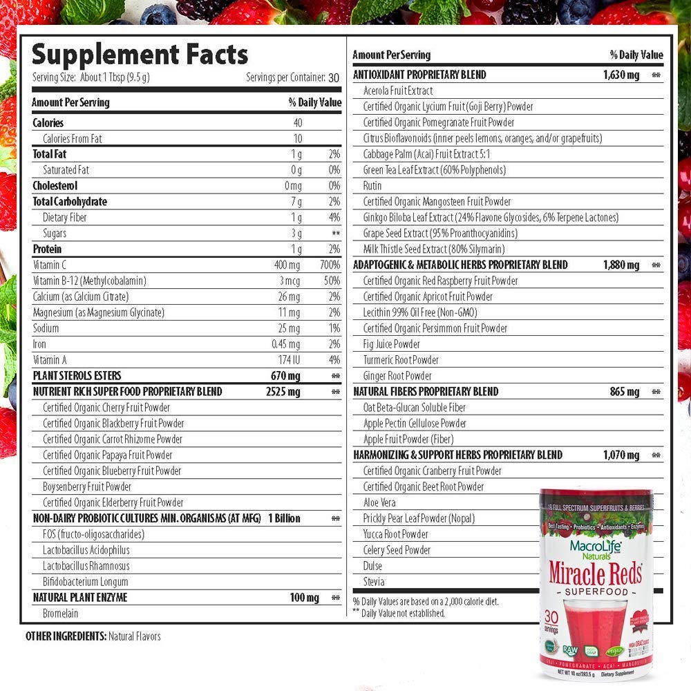 Vegan, gluten-free and dairy-free superfood powder
