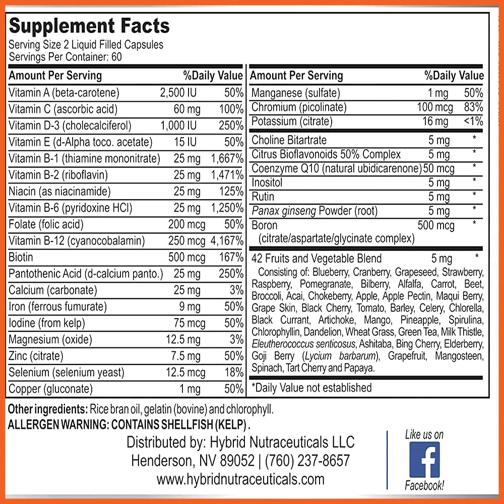 Graphic highlighting 71 premium ingredients in MiracleMulti