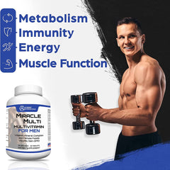 Front view of MiracleMulti men's multivitamin bottle