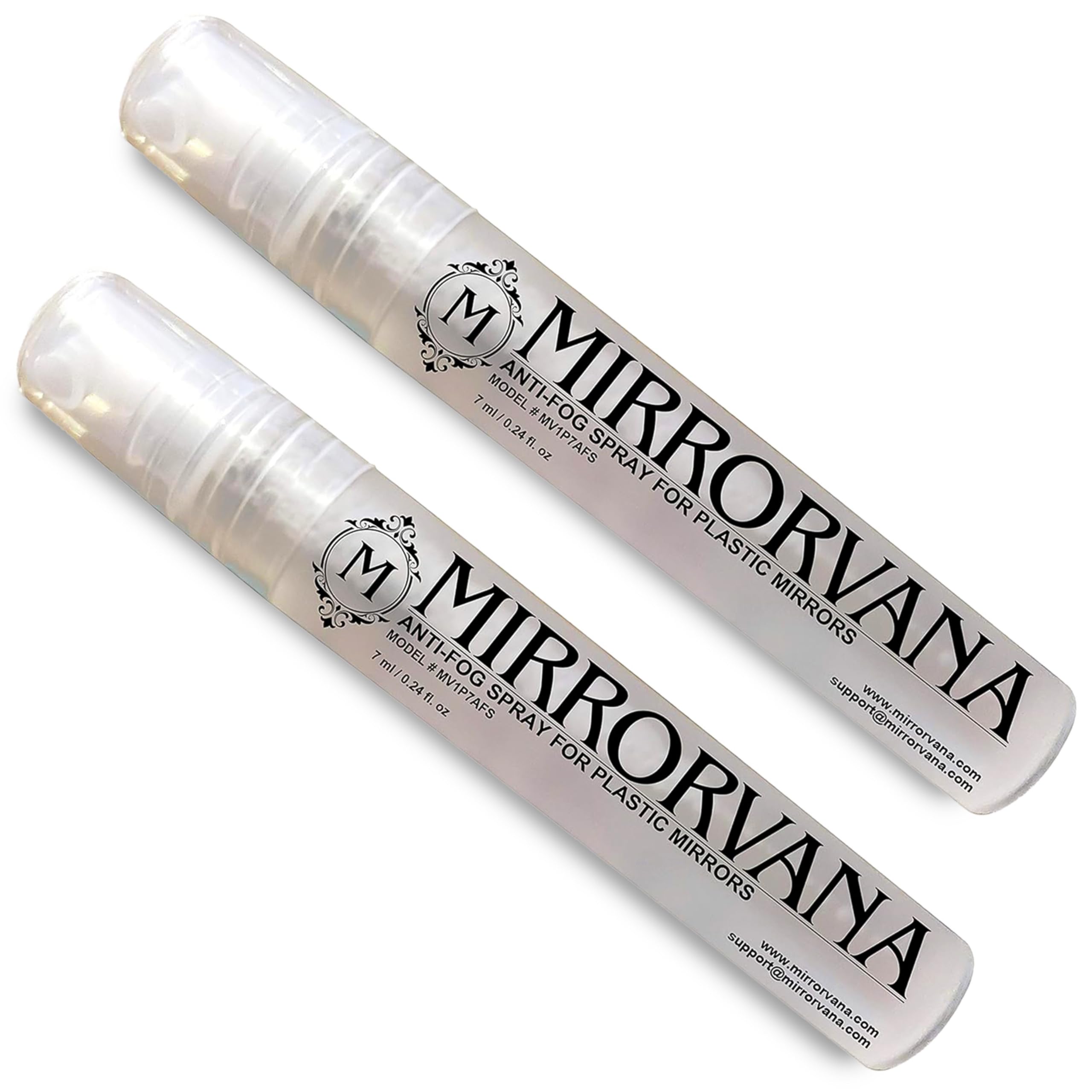 MIRRORVANA anti fog spray two bottles front view