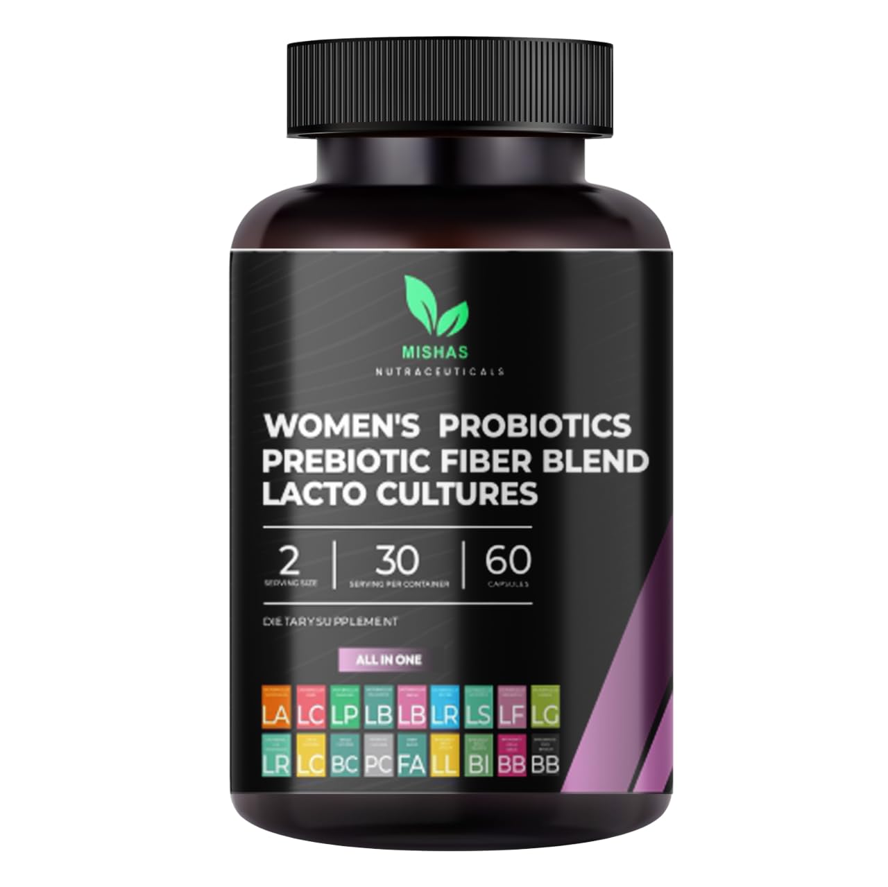 Mishas Nutraceuticals Probiotics for Women bottle with 60 capsules