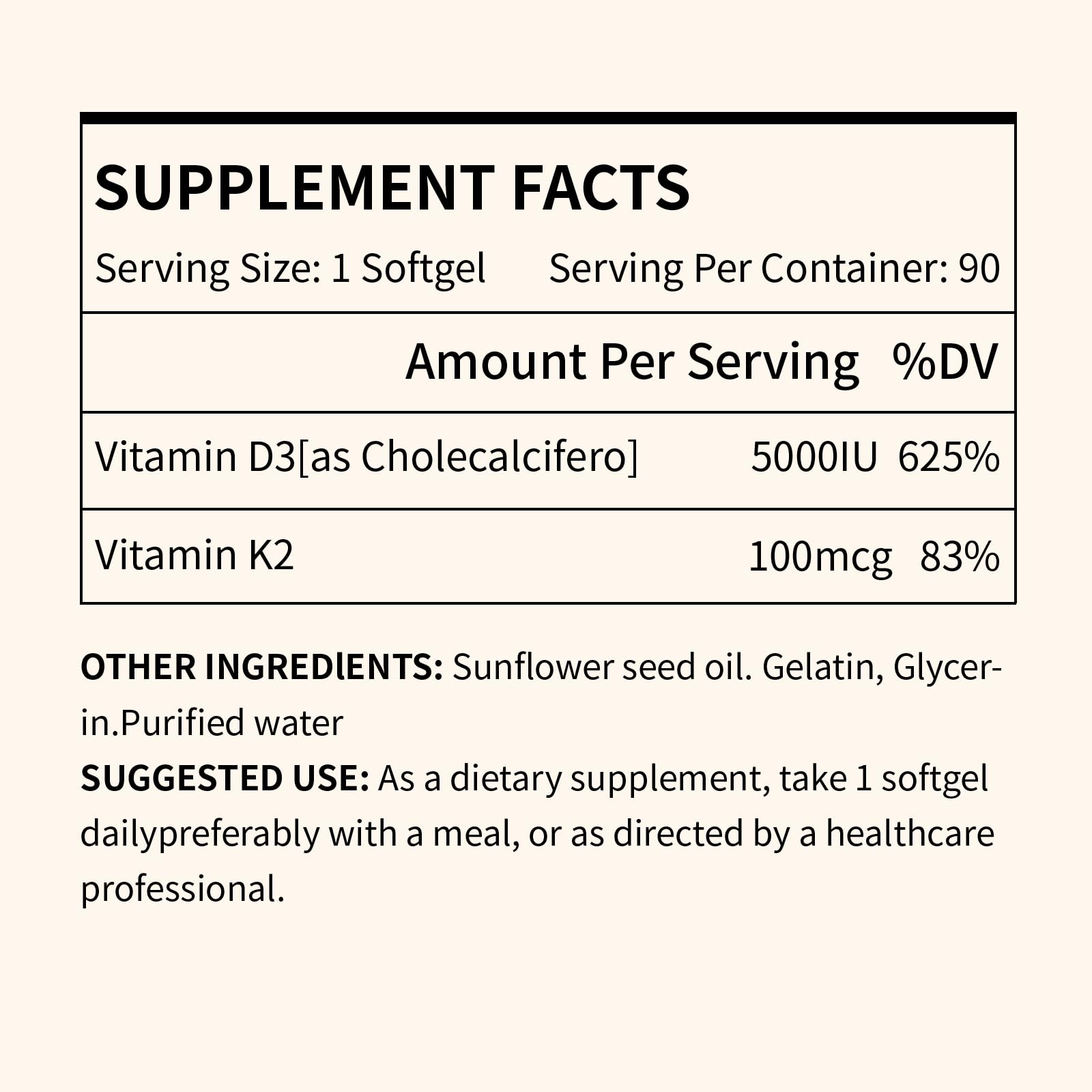 Miss PEP Vitamin D3 K2 packaging