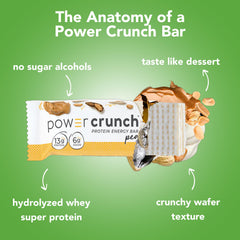 Mission Nutrition Power Crunch Peanut Butter Creme bar blends creamy creme with crisp wafers.