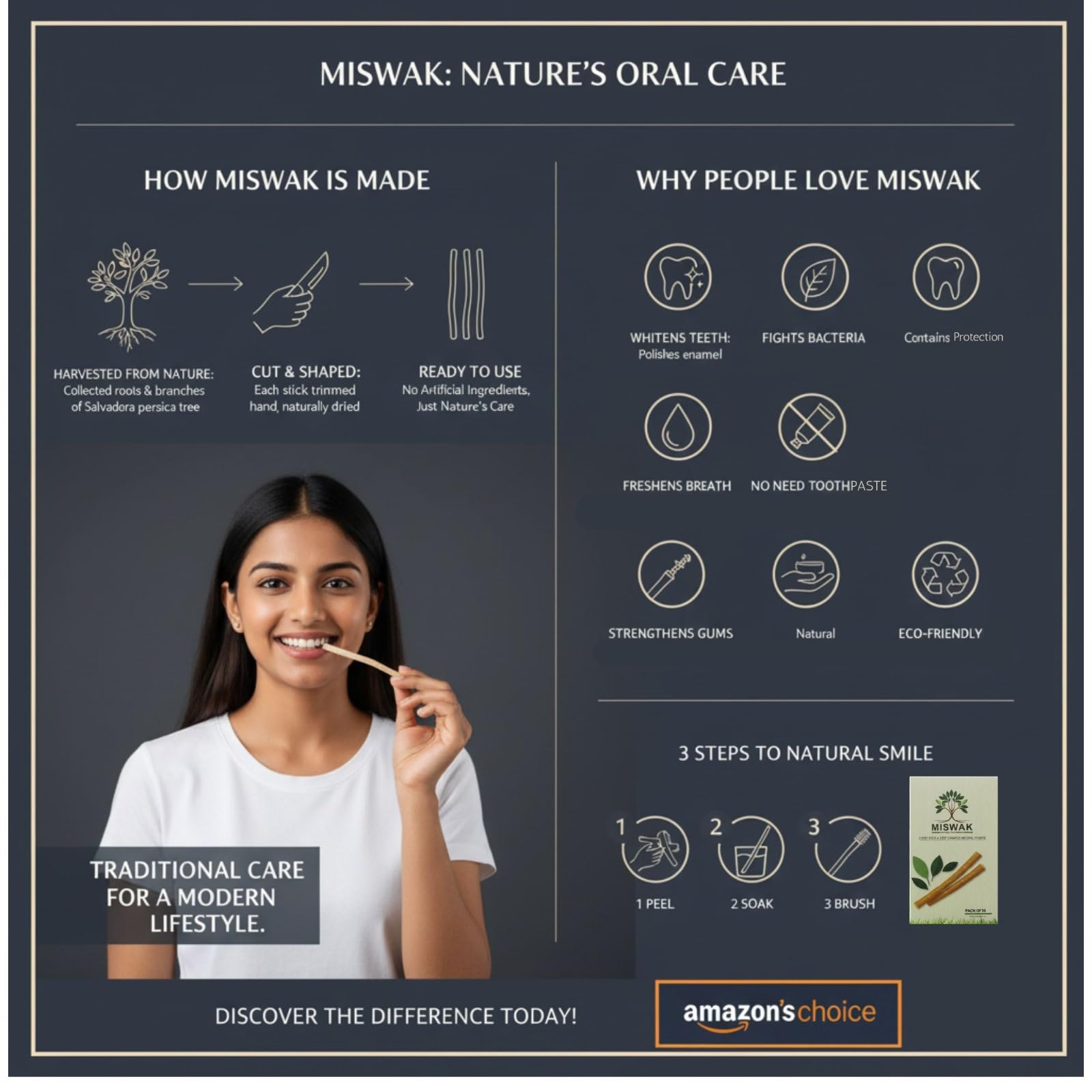 Gum health and plaque prevention with Miswak