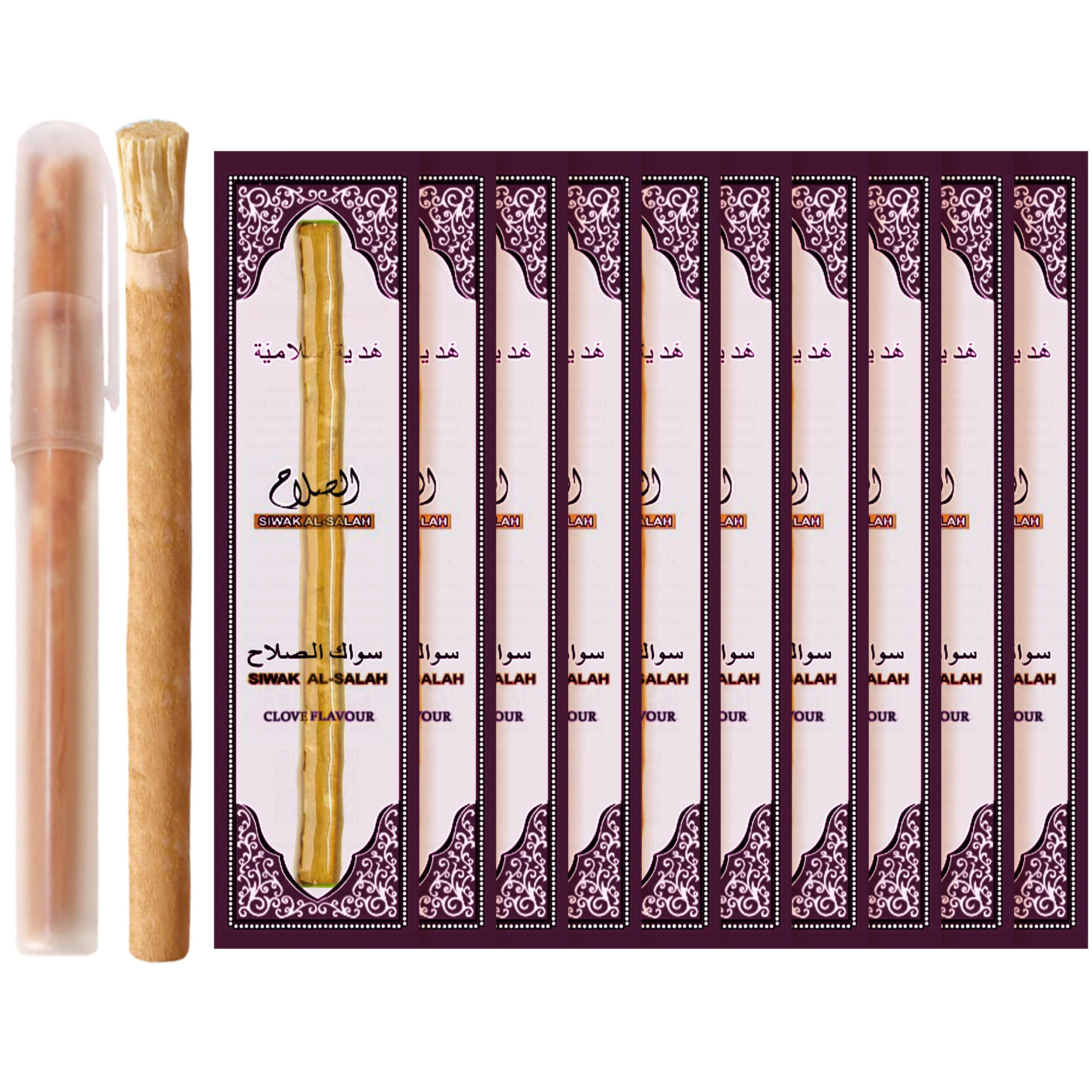 Main image: Miswak traditional toothbrush 10-pack with clove scent