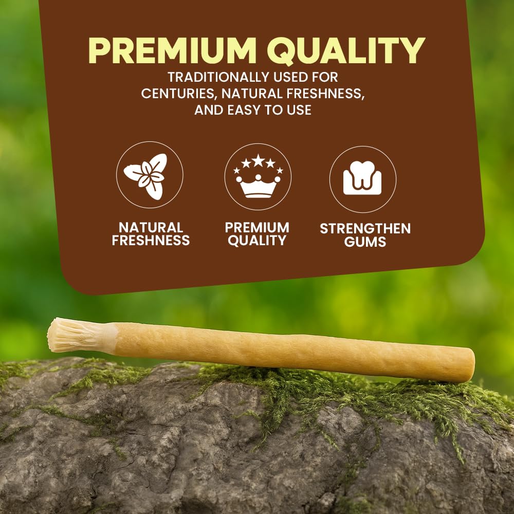 Miswak 10-pack with clove scent and holder