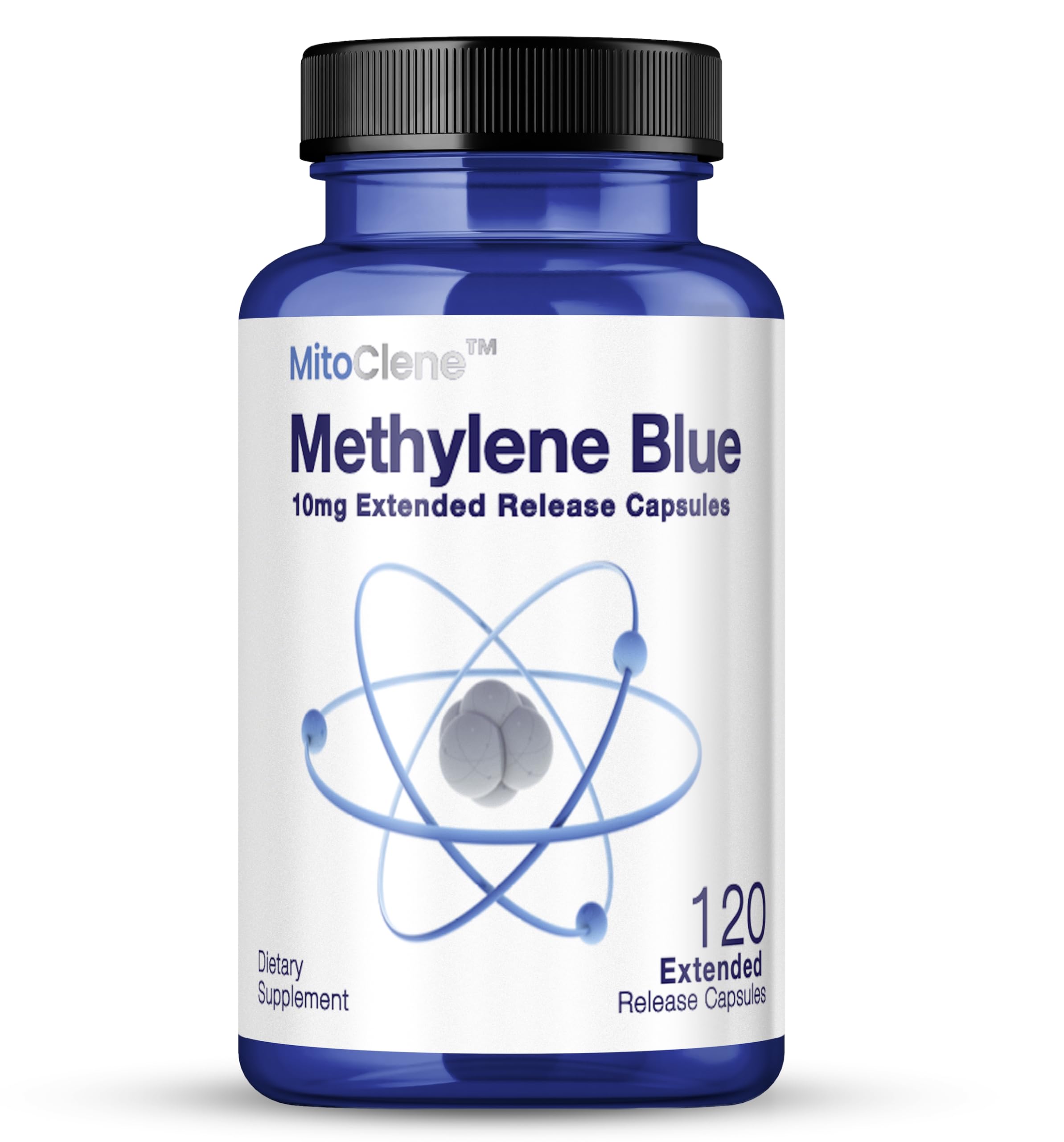 MitoClene Extended Release 10mg Methylene Blue capsules - front view