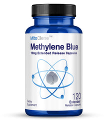 MitoClene Extended Release 10mg Methylene Blue capsules - front view