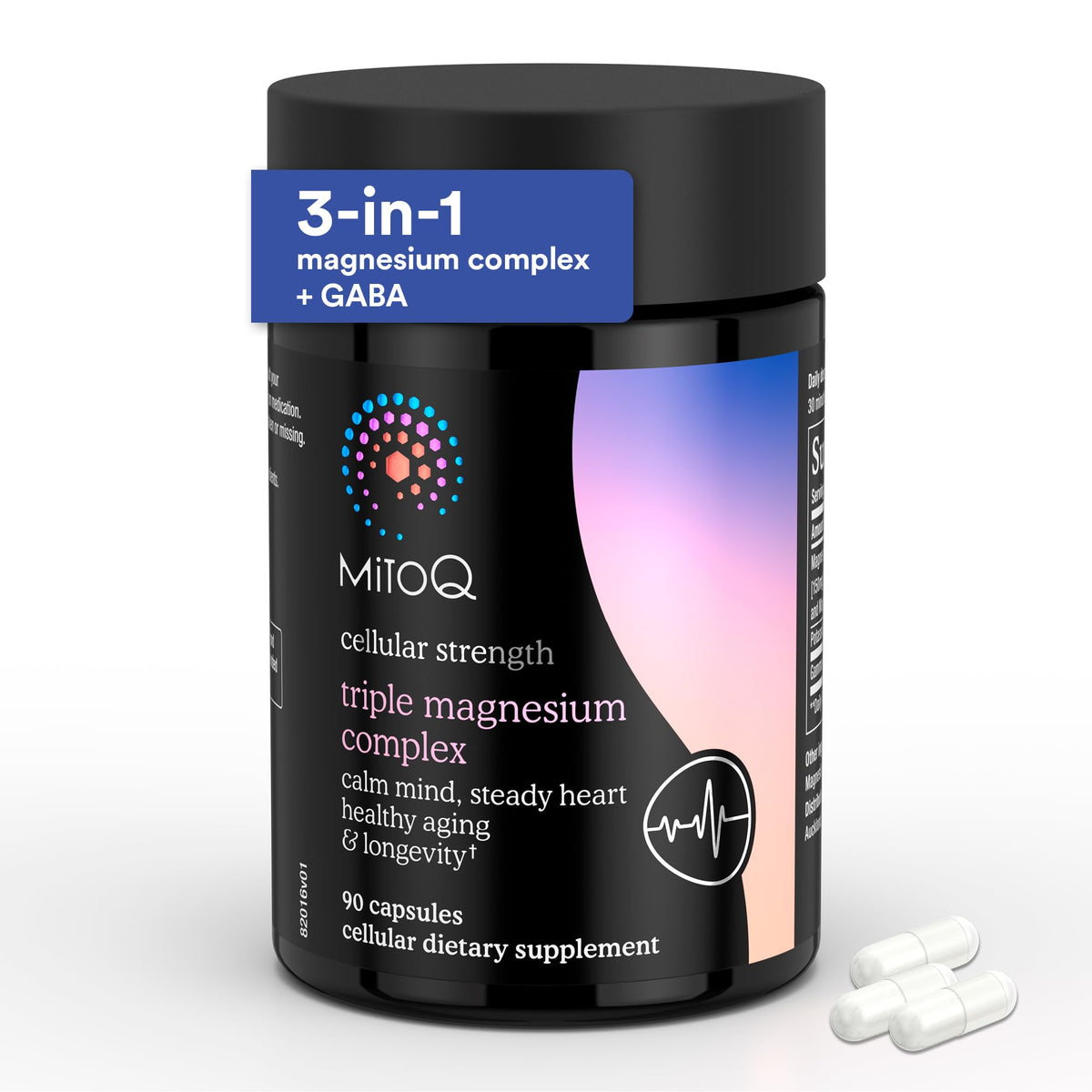MitoQ Triple Magnesium Complex bottle on white background
