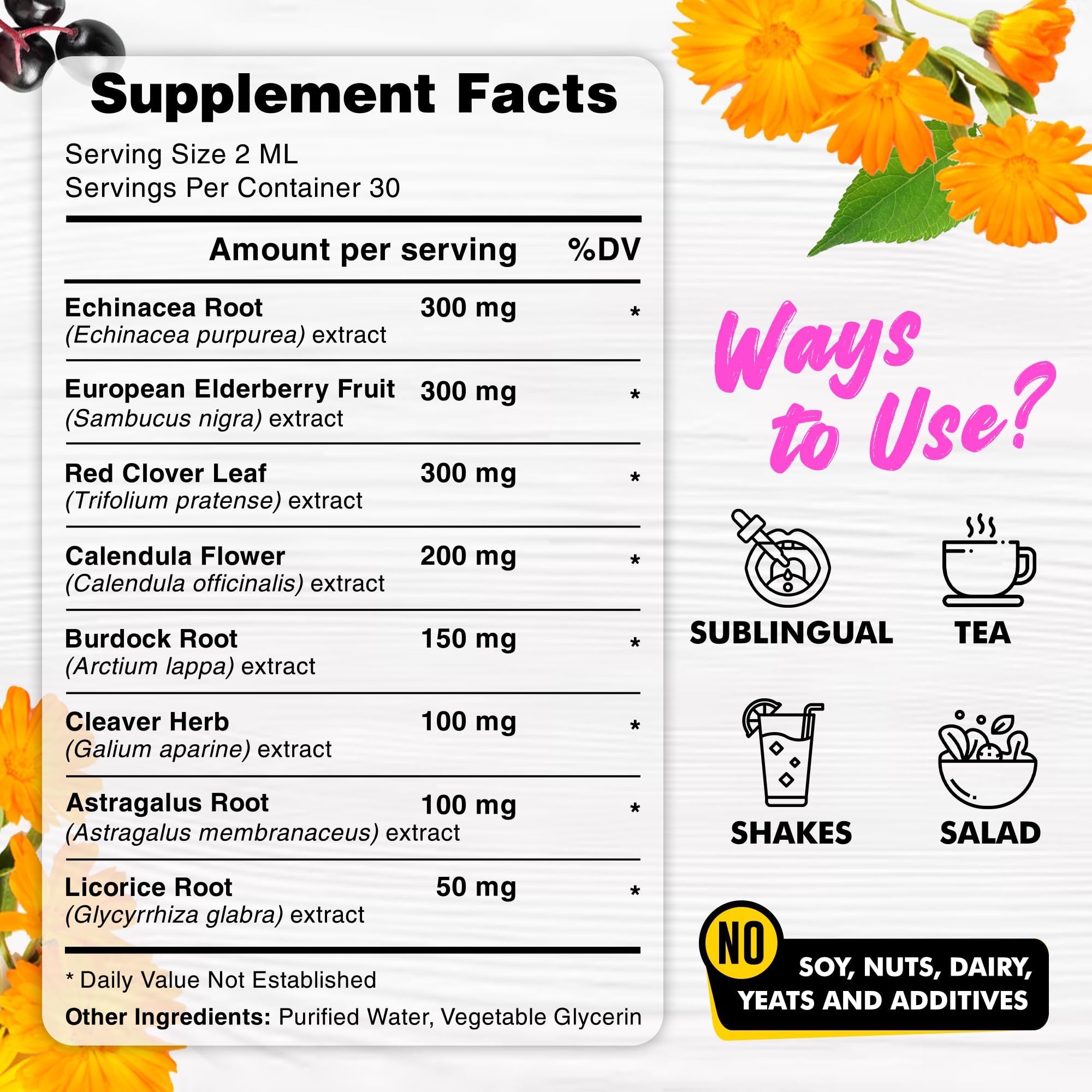 Lifestyle image of Miw Piw Drops with herbs backdrop