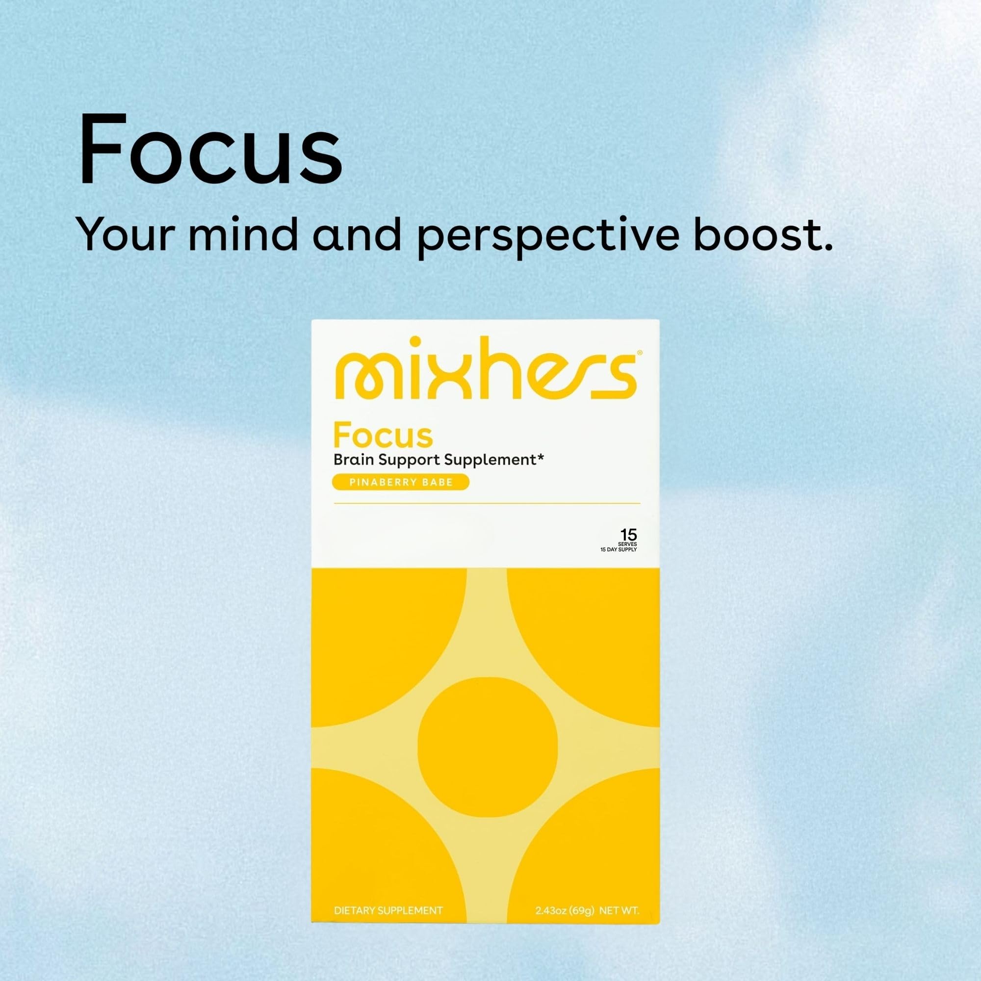 MIXHERS Focus stick packets arranged for on-the-go convenience.