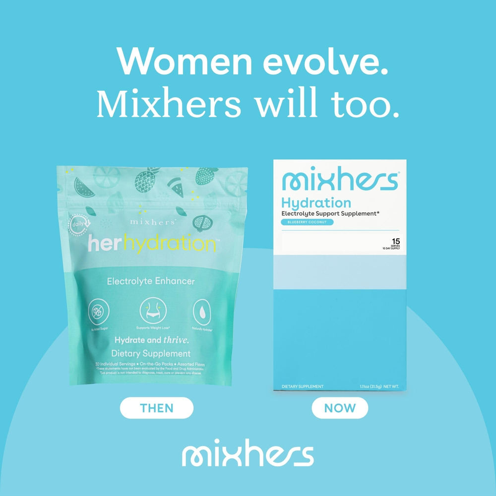 Mixhers Hydration ready-to-mix in a glass demonstrates simple preparation