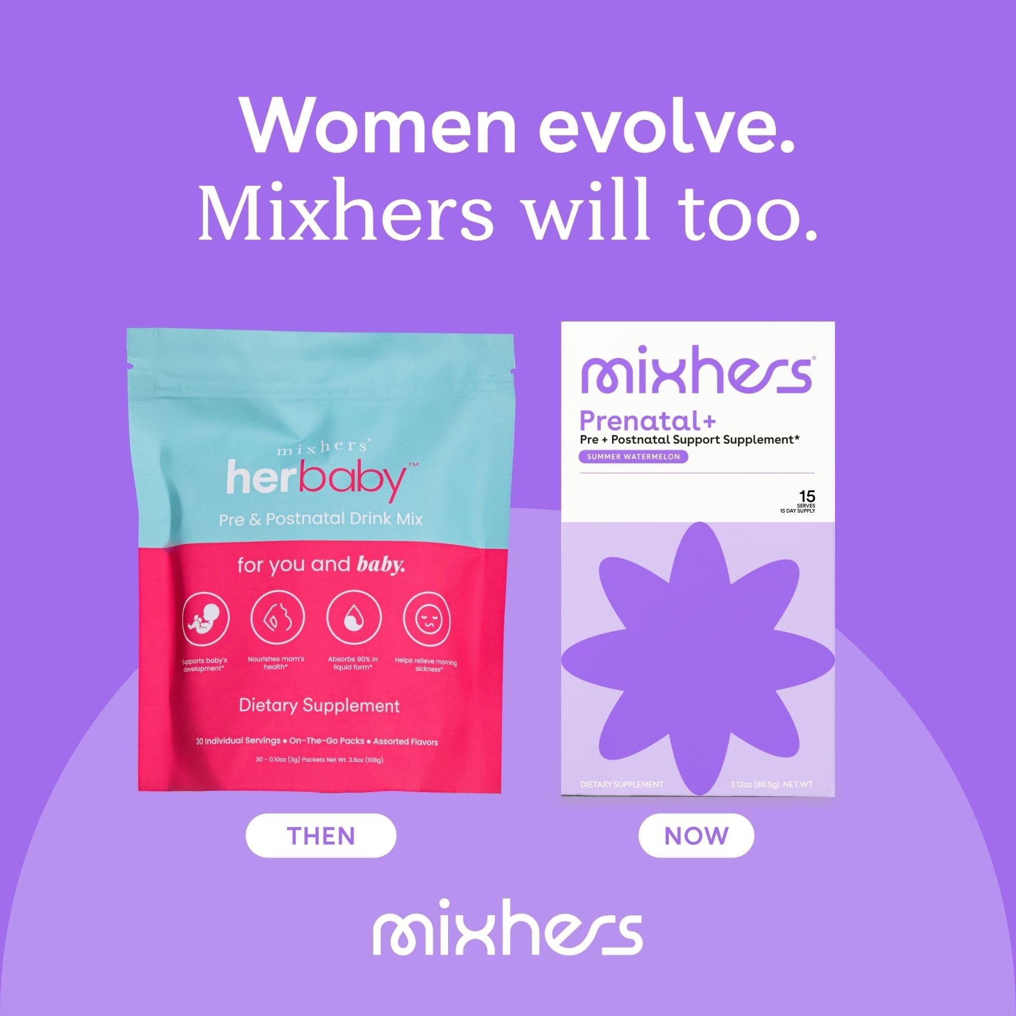 Close-up of MIXHERS Prenatal+ product label