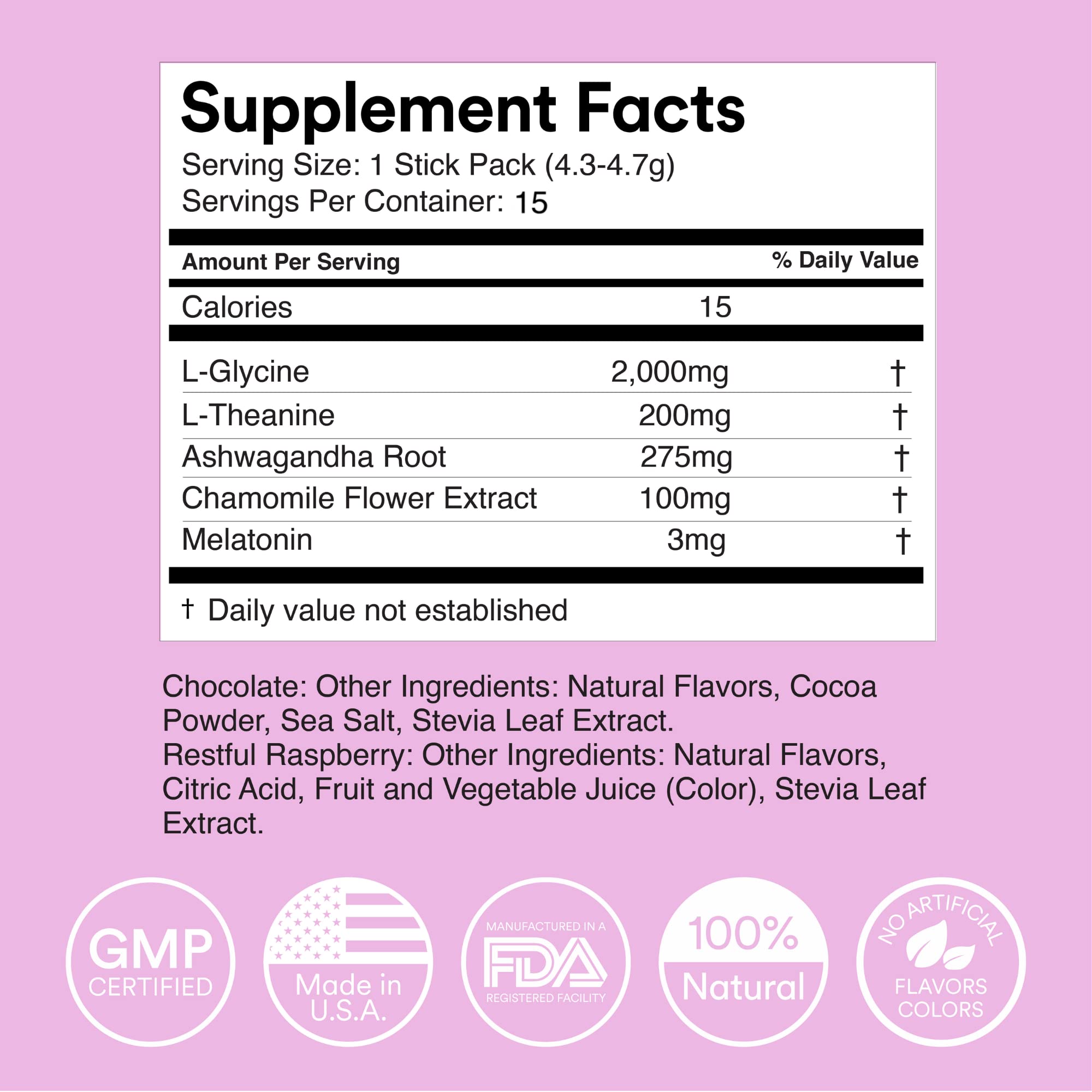 Box and sticks packaging for 15-stick MIXHERS Sleep Support