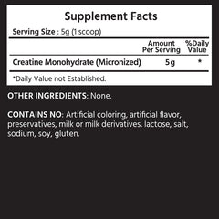 Front view of ML Naturals 500g micronized creatine monohydrate jar