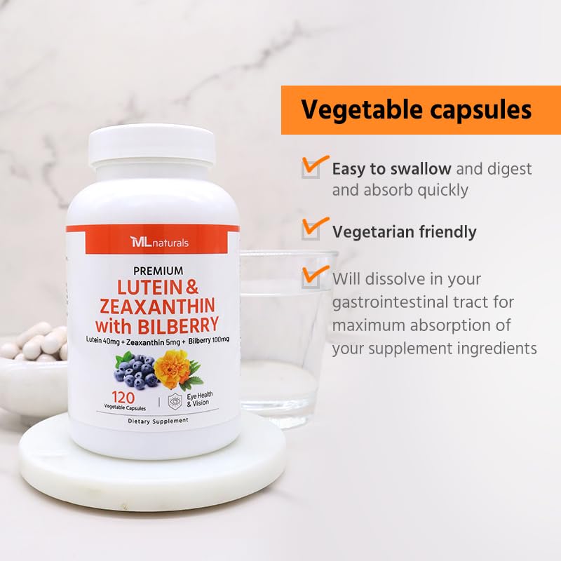 Close-up of capsule texture for ML Naturals Lutein Zeaxanthin Bilberry
