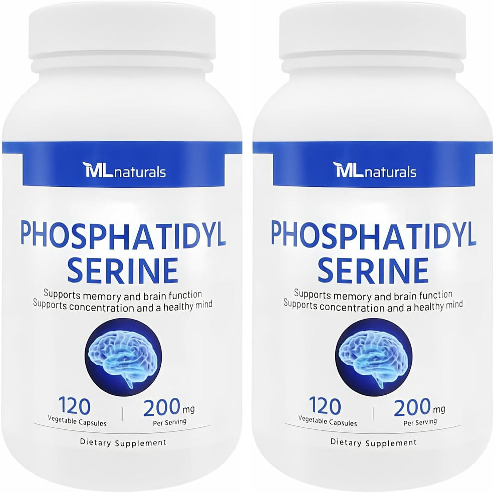 ML Naturals Phosphatidyl Serine 200 mg bottle with 120 vegetable capsules