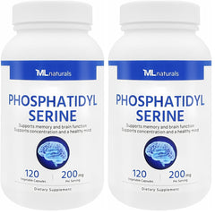 ML Naturals Phosphatidyl Serine 200 mg bottle with 120 vegetable capsules