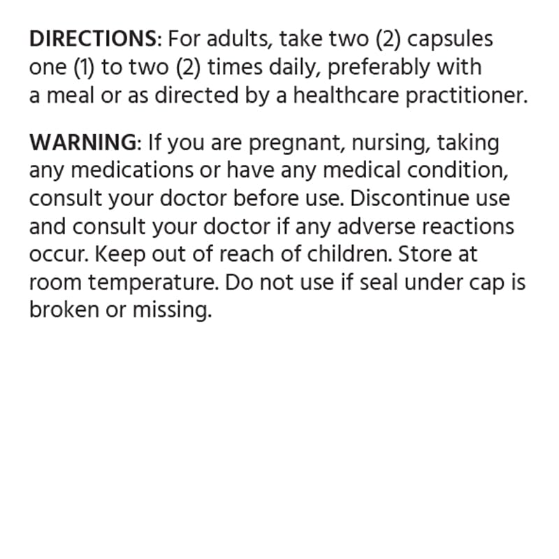 Supplement facts panel for ML Naturals Phosphatidyl Serine 200 mg
