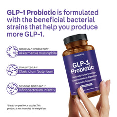 MOBENTU GLP-1 Probiotic ingredients label with multi-strain blend.