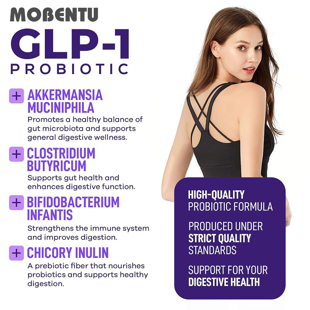 MOBENTU GLP-1 Probiotic third-party testing seal on packaging.