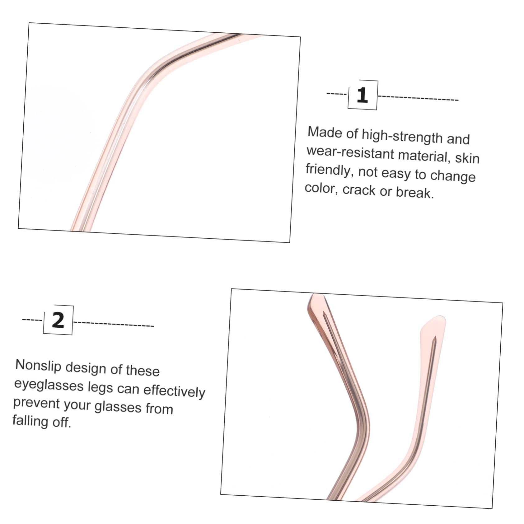 Temples attached to eyeglass frame for universal fit
