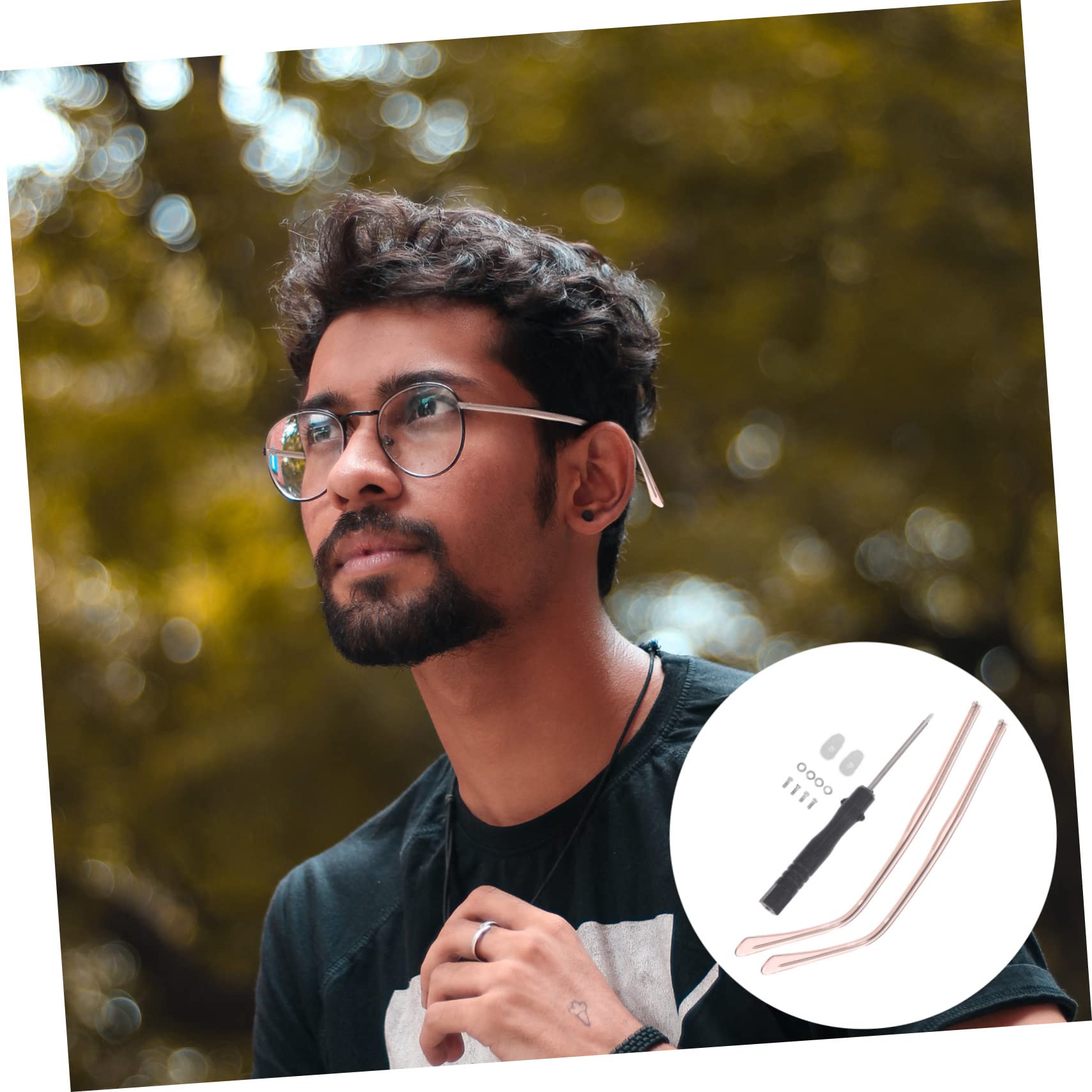 Lightweight rose gold metal arms on glasses