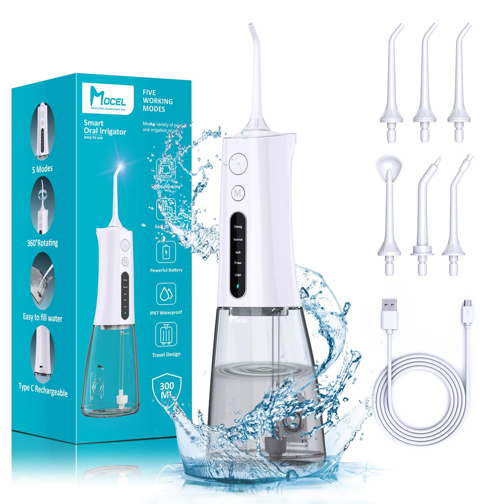 MOCEL Water Flosser with OLED display in white