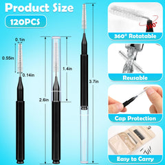 360-degree bendable interdental brush head cleaning braces