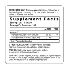 Patented 100 to 1 ratio of plant sterols in Moducare