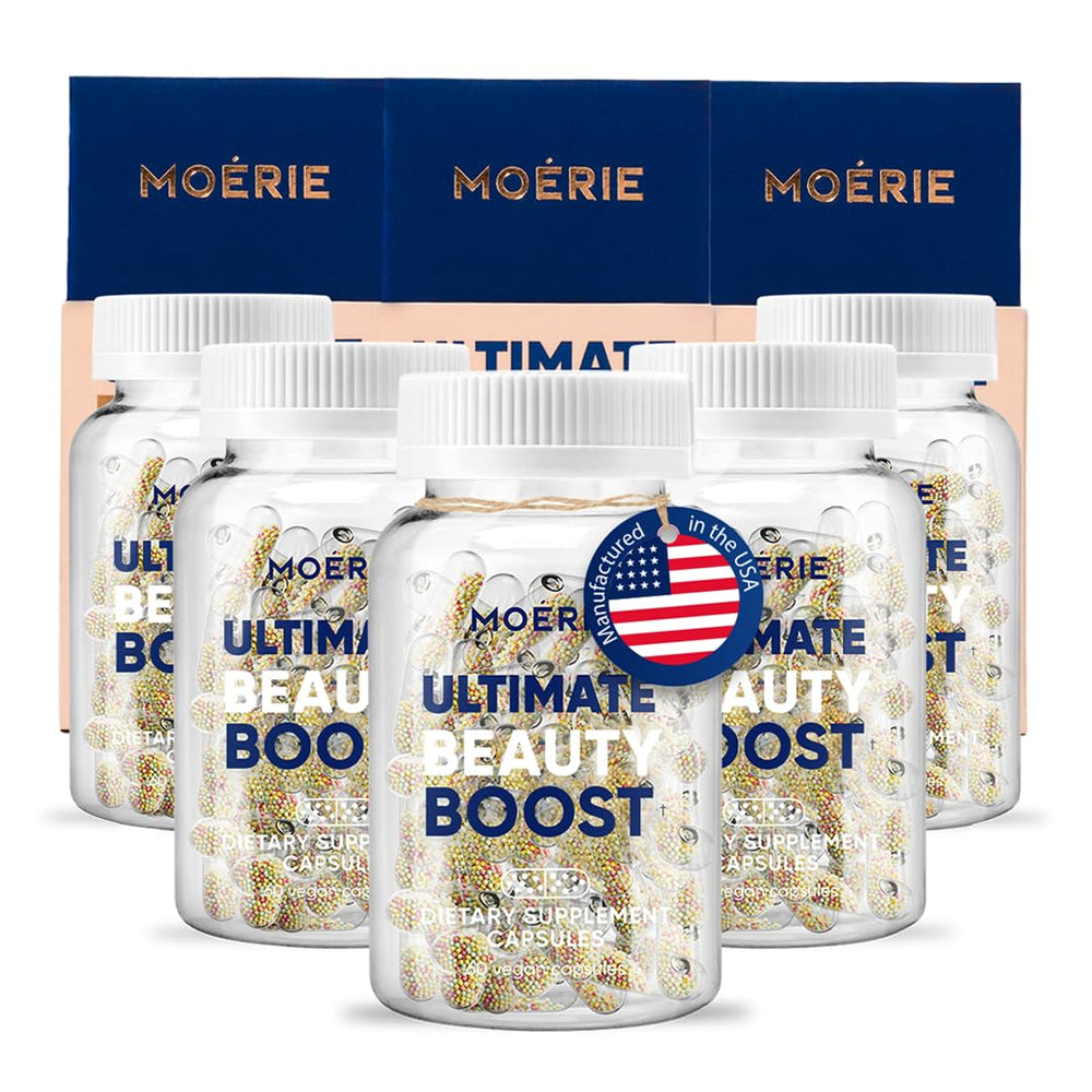 Moerie Hair Growth Supplement bottle with 360 capsules