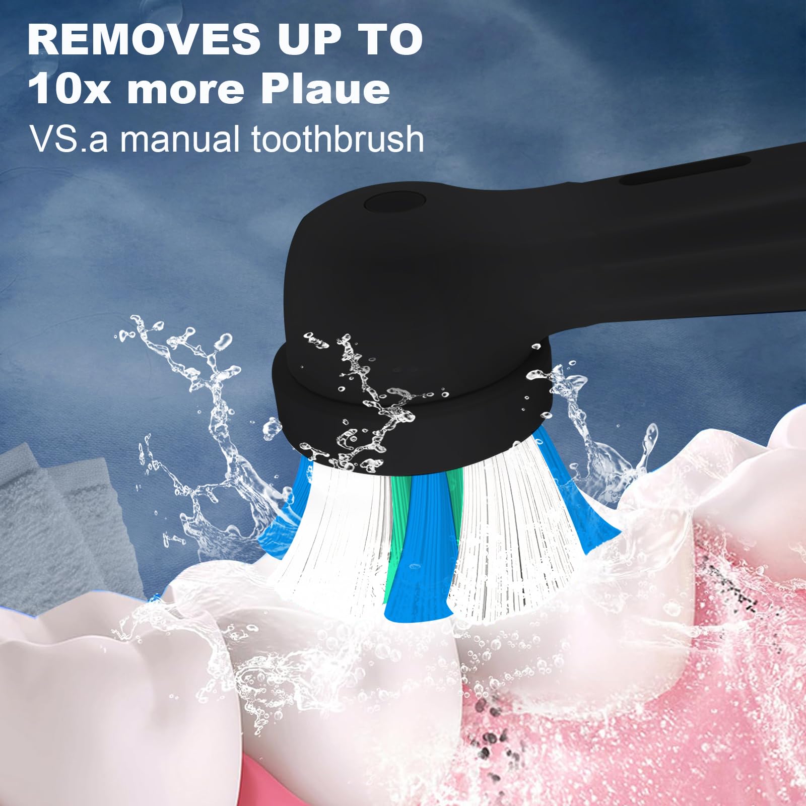 MOFELE brush heads aligned for Oral-B compatibility close-up