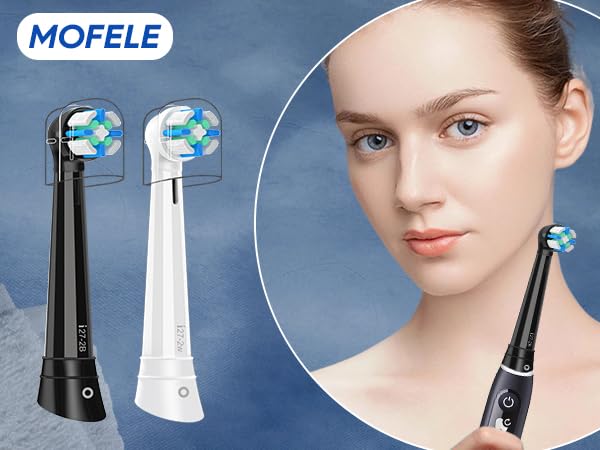 Set of seven MOFELE brush heads for Oral-B in black