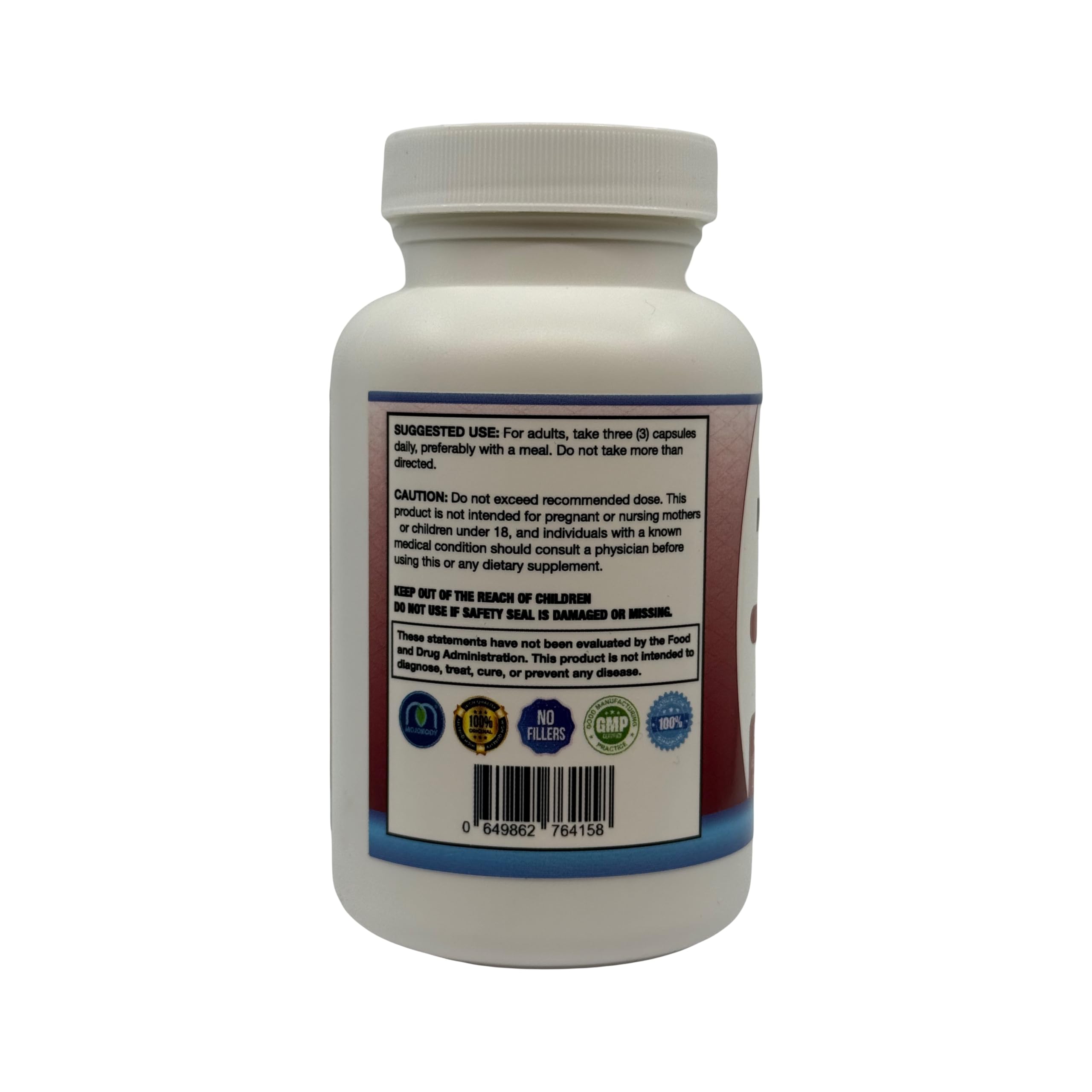 MOJObody Mangosteen Pericarp bottle with label