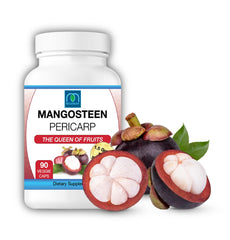 Back label of MOJObody Mangosteen Pericarp Capsules bottle
