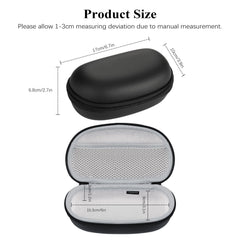 Inside view showing mirror, compartments and mesh pocket