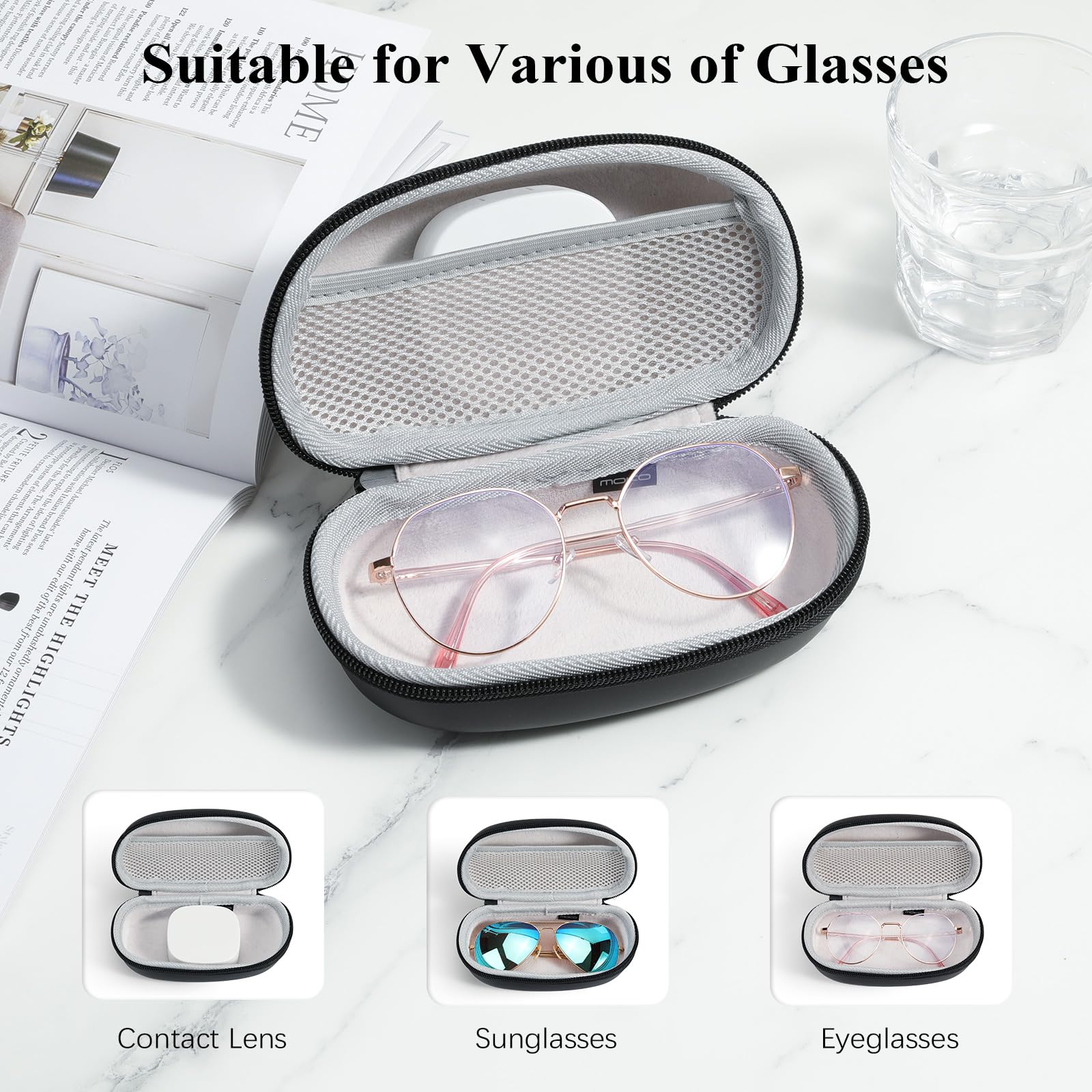 Soft protective lining and mesh pocket for accessories