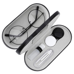 MoKo 2-in-1 double eyeglass case in black, closed