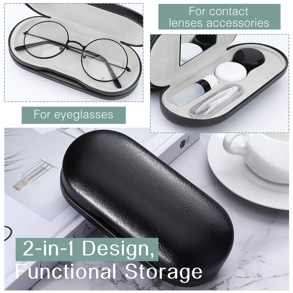 MoKo 2-in-1 eyeglass case open with dual compartments