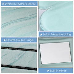 Built-in mirror on the case for quick eye checks
